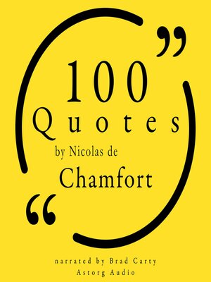 cover image of 100 Quotes by Nicolas de Chamfort